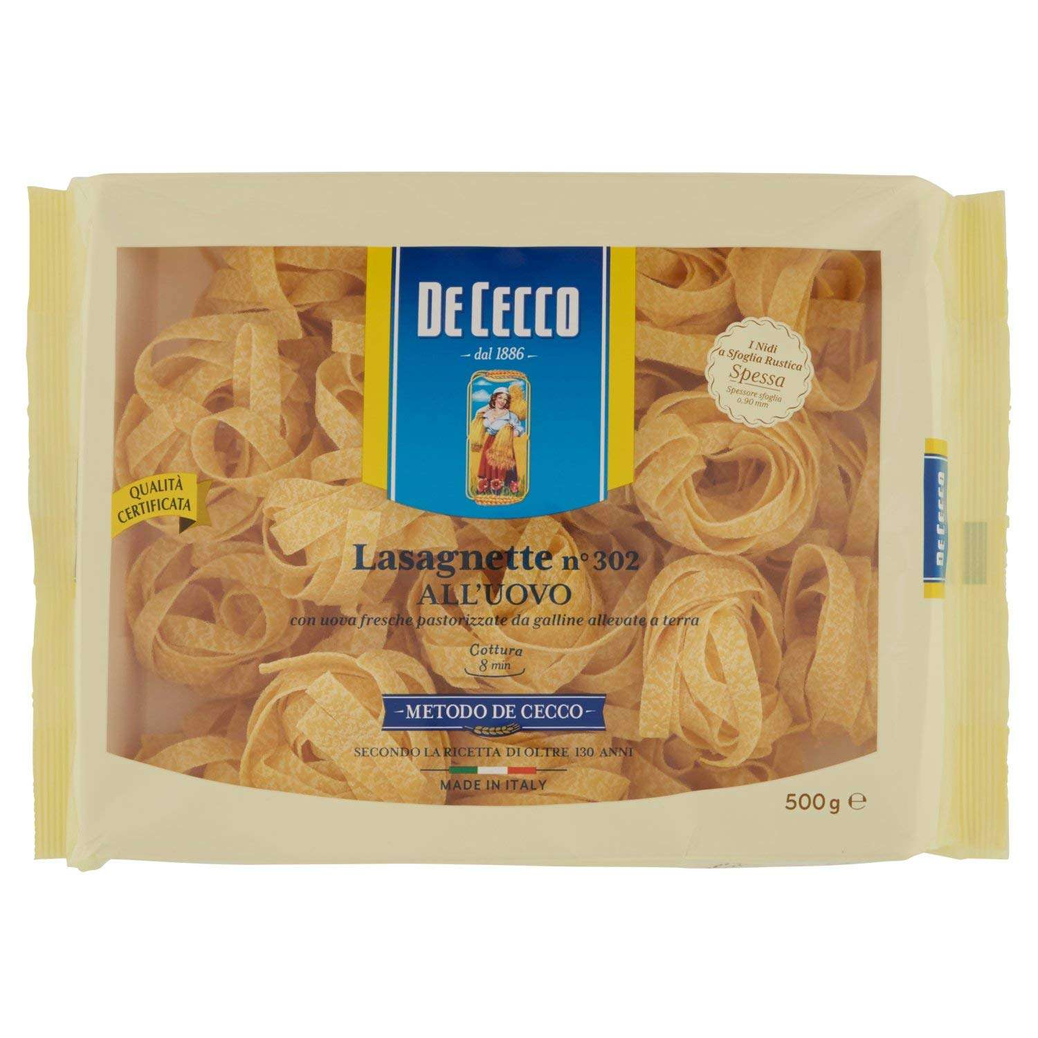 272302 LASAGNETTE 302 UOVO 500 DE CECCO - immagine 1